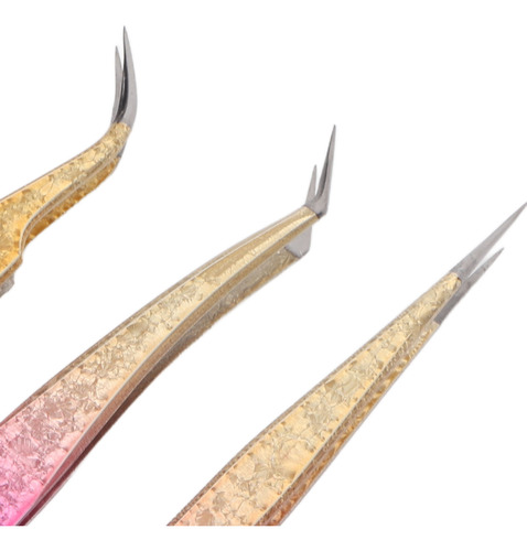 Pinça De Unhas Retas, 3 Peças, Pinça Artística, Curva De Aço