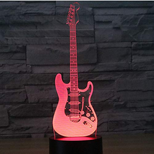 Guitarra Eléctrica 3d Modelo De Música Luz Nocturna 7 Cambio