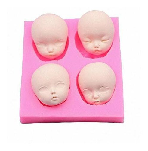 Molde De Silicona 4 Caras De Bebe/muñeca Para Arcilla Resina