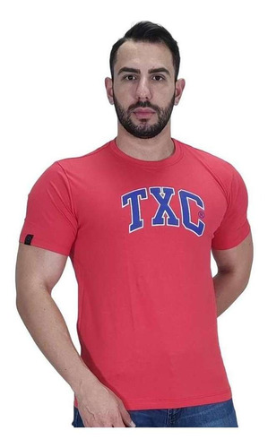 Camiseta Masculina Country Txc Brand Vermelho Estampado Azul