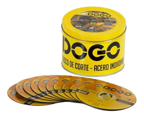 Pack 50 Discos Corte Amoladora 115mm 4,5 Dogo 1 Mm + Lata