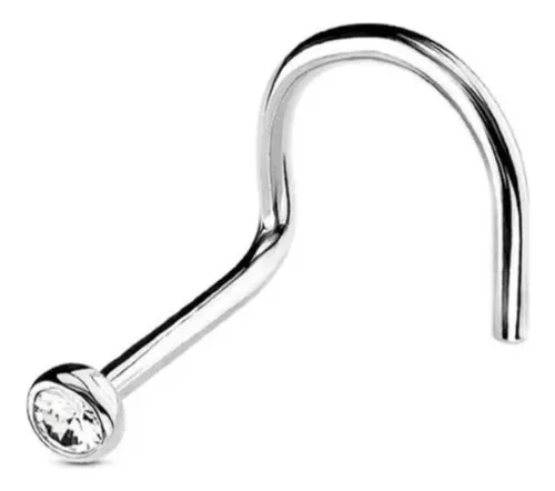 Piercing Nostril Nariz Prata Legítima 925 ZIrcônia 1mm Brilhante - VISUJÓIAS