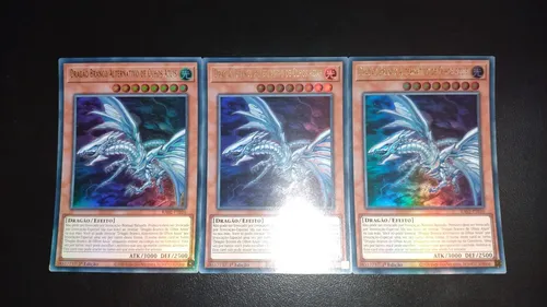 Yugioh - 3x Dragao Branco Alternativo De Olhos Azuis Ultra R