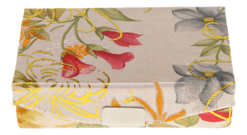 Caja De Lápiz Labial Floral Brocado Con Estuche Con Espejo