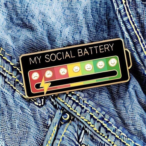 Pines Metalicos, Mood Pin Pines Para Mochilas Social Battery