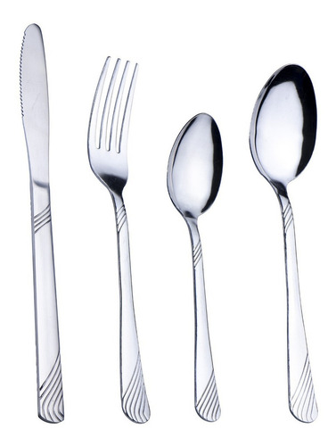 Juego De Cubiertos 16 Pz. Vianca Cascada Acero Inox. Color Pulido brillante