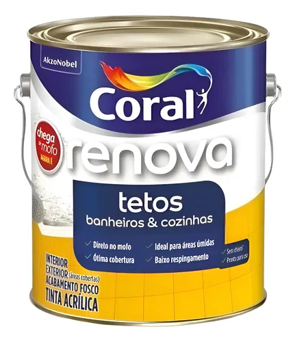 Galão de tinta Coral Chega de Mofo branco fosco