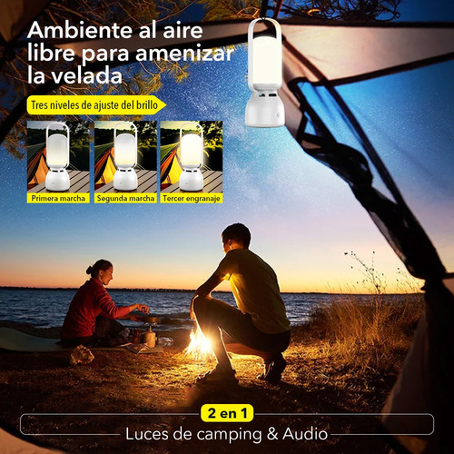 Bocina Bluetooth Speaker Luces Led Lámparas De Campamento