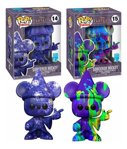 Funko Pop Mickey Mouse Art Series Sorcerer Mickey #14 & #15