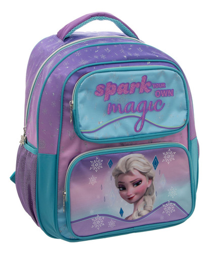 Mochila Primaria Infantil Disney Frozen (elsa 20l Multicolor) Celeste