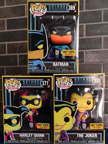 Funko Set Batman Black Light Joker Harley Quinn Hot Topic