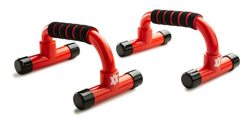 Apoio Fixo Para Flexão Genis - Push Up Bar Cor Vermelho e Preto