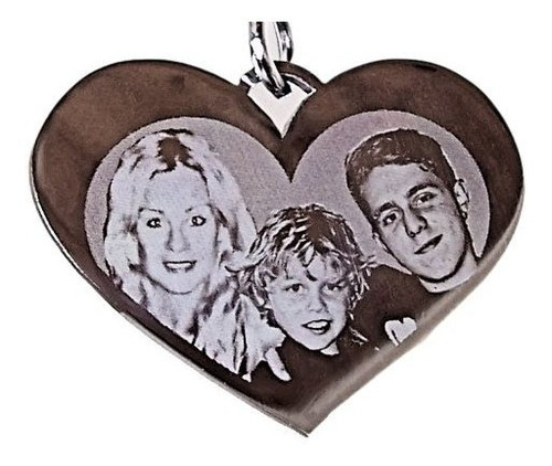 Imagen 2 de 10 de Foto Llavero Acero Personalizado Corazón Promo Madre