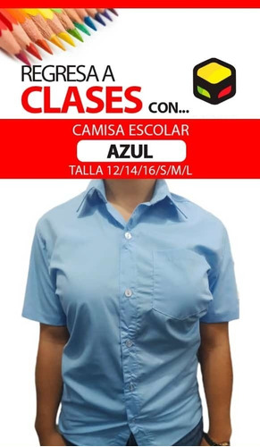 Camisas Escolares Blanca, Azul Y Beige 