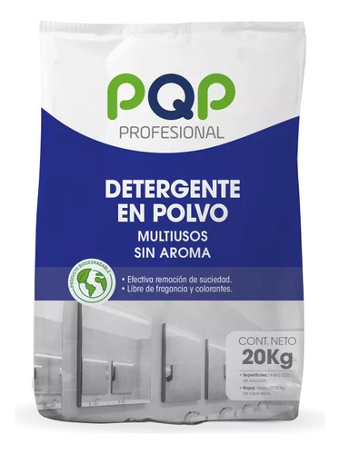 Jabón En Polvo Pqp X 20 Kilos Blanco Sin Aroma