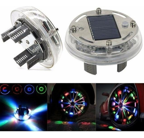 4 Modo 12 Led Coche Auto Energía Solar Flash Rueda Rueda Lla