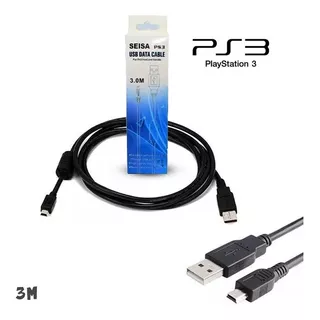 Cable Mini Usb De 3 Metros Para Ps3, Psp, Nintendo Wii U Pro