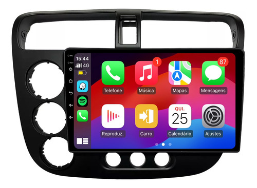 Multimidia Civic 01/05 9p Qled Android Carplay 2gb 32gb