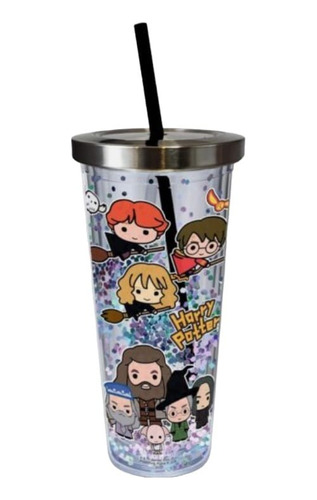 Vaso Acrilico Con Glitter Chbi Harry Potter