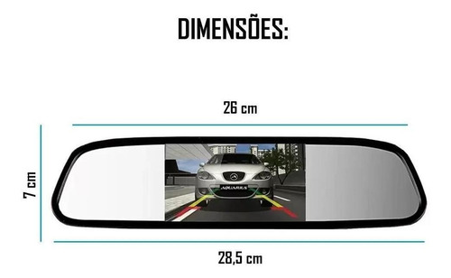 Retrovisor Interno Tela Lcd Com Câmera De Ré 2 Em 1 Preto