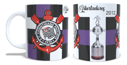 Caneca Cerâmica Personalizada Todo Poderoso Timão Preto Escudo Time