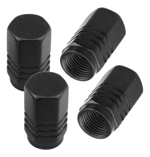 4 Uds Tapas De Válvula De Vástago De Neumático Negro