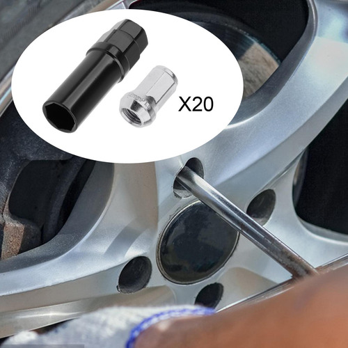 20 Piezas Tuercas De Rueda M12 Con Piezas De Plata M12x1.5