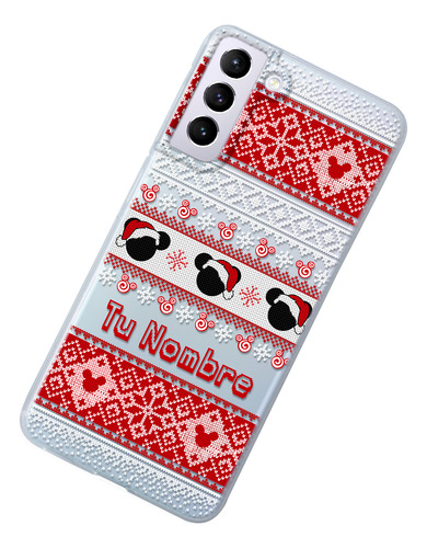 Funda Para Galaxy Mickey Mouse Ugly Sweater Navidad Nombre