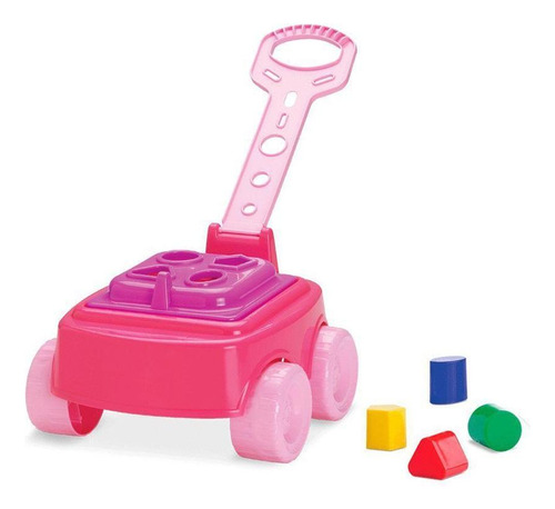 Carrinho Didático Baby Land Rosa Mipuxa Empurrar E Encaixar