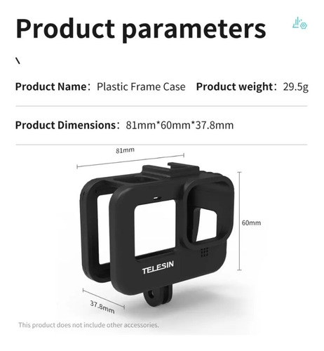 Frame De Plástico Abs Con Zapata Para Gopro Hero 10/9