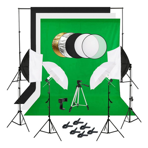 Imagen 1 de 6 de Hgcd Kit Iluminacion Estudio Fotografia 8.5 10 Pie Fondo