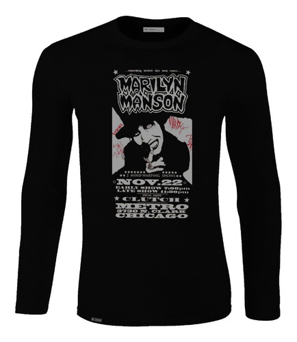 Camiseta Manga Larga Marilyn Manson Nov 22 Cantante Rock Lbo