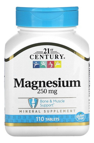 21st Century, Magnesio, 250 Mg, 110 Comprimidos Usa Sabor Sin Sabor