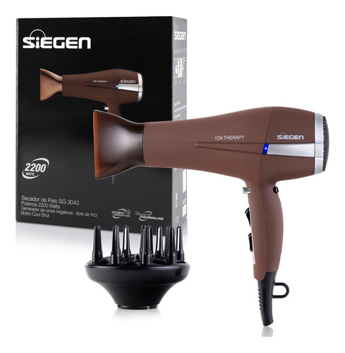 Imagen 6 de 7 de Secador de pelo Siegen SG-3043 marrón 220V - 240V