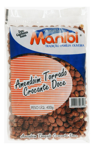 Amendoim Doce Crocante Torrado Kit 12 Pacote De 400g