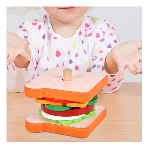 Juguete De Comida Montessori Hamburger Kitchen