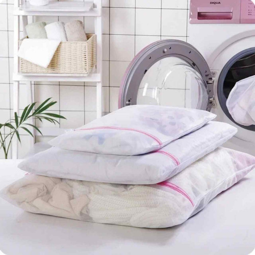 Kit 10 Sacos De Lavar Roupas Protetor De Lingerie Com Zíper