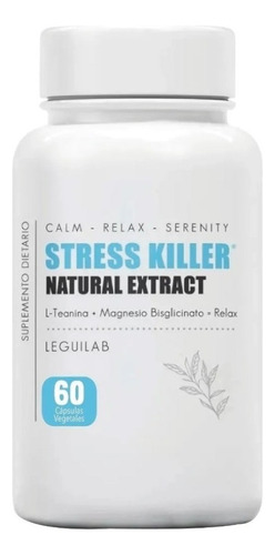 Stress Killer 60cap Bisglicinato De Magnesio + L Teanina