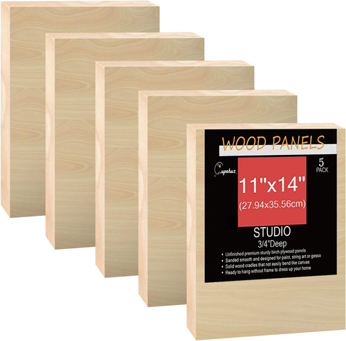 Tableros De Madera De Abedul Sin Terminar Pintar, 5 Paq...