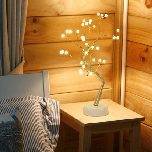 Árbol Led Bonsai Diseño Perlitas - Luz Cálida - Usb