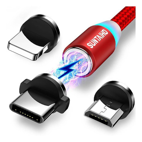 Suntaiho Pd Magnetic Data Dable 3a Type C 2.1 Amicro Usb Led