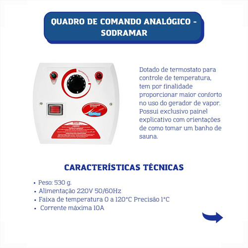 Sauna Vapor Steam Inox 9 Kw Com Quadro Analógico Termomêtro