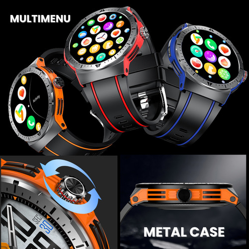 Smartwatch Amoled Tactico Deporte Oxigeno Ip68 Presion Llama