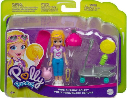 Polly Pocket - Ride Outside Polly - 6 Accesorios - Mattel