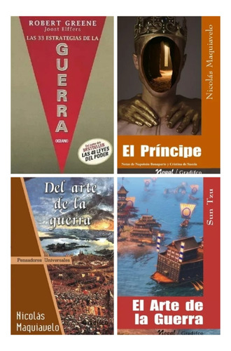 Lote X 4 Libros De Estrategia - Arte De La Guerra - Principe