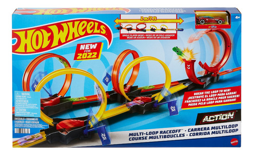 Pista De Brinquedo Super Loop Action 4 A 10 Anos Hot Wheels Multicolor