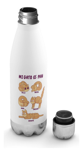 Botella De Agua Termica Mi Gato Es Pan Michis