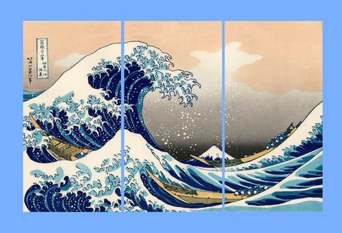Cuadro 80x120cm La Gran Ola Hokusai Pintura M1