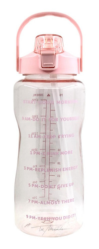 Botella De Agua Motivacional Transparente 2 Lts. Hidratación