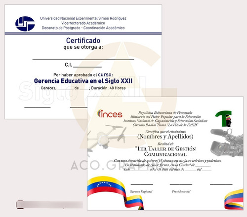 Diseño De Certificados Y Diplomas, No Incluye Impresion